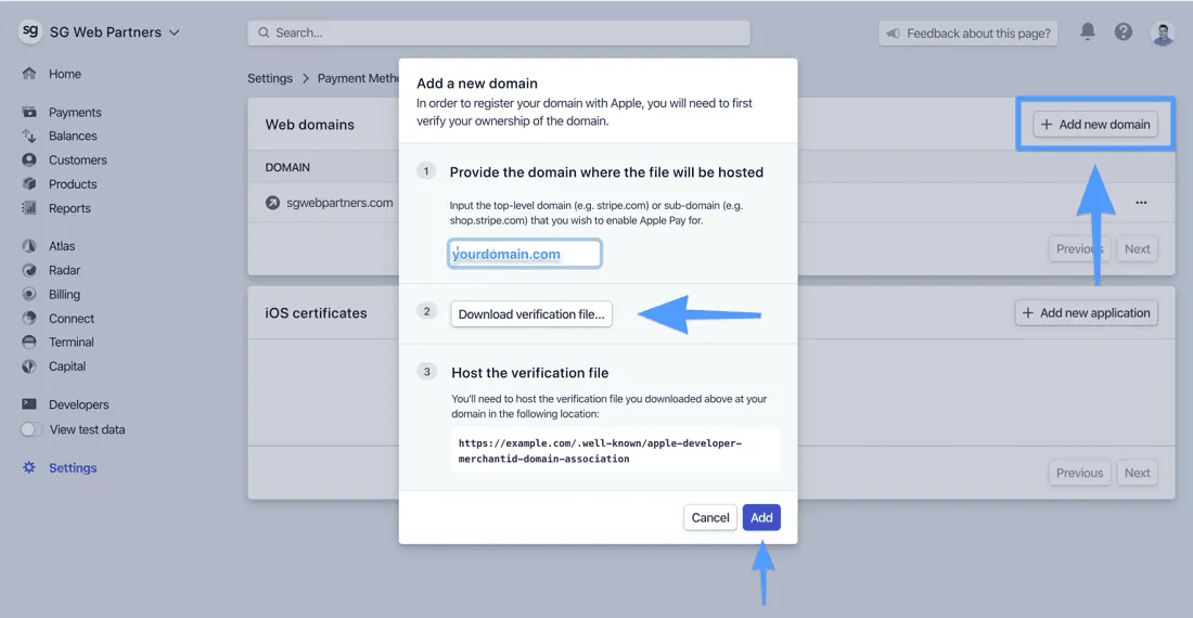 adding domain