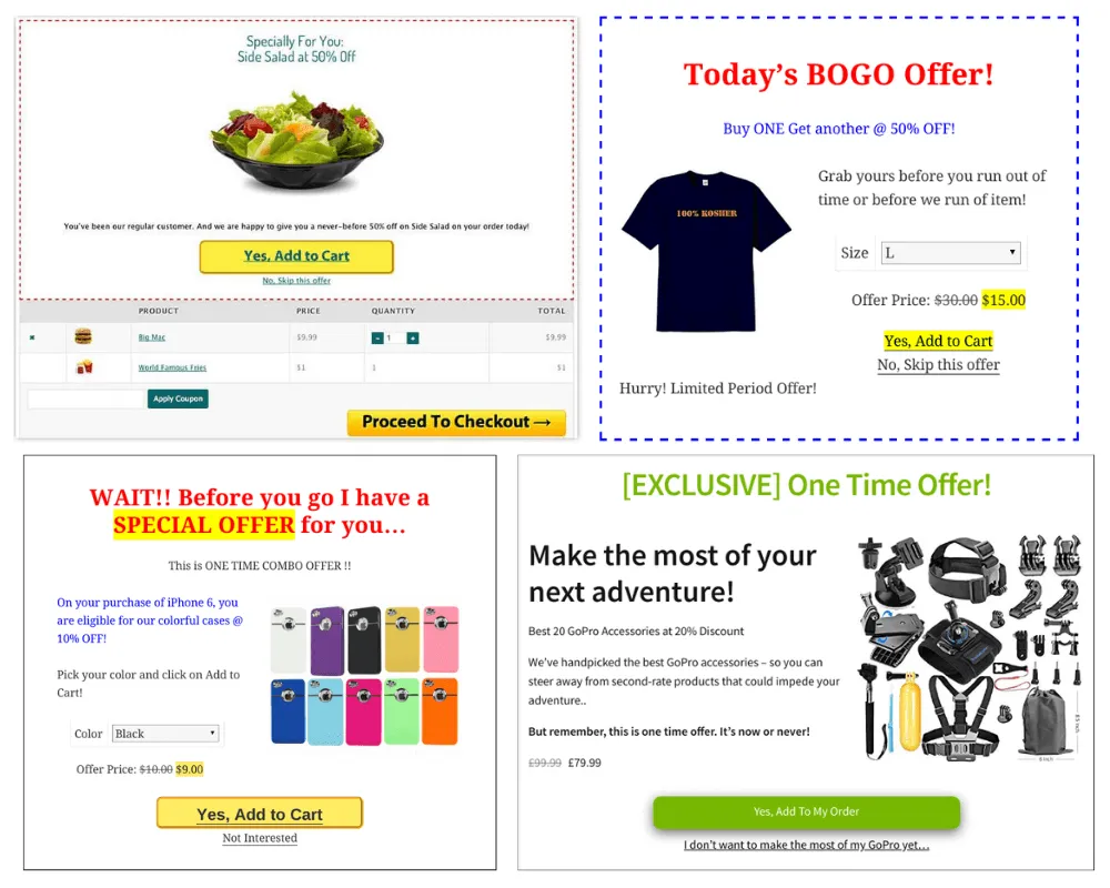 Smart Offers different offer types collage