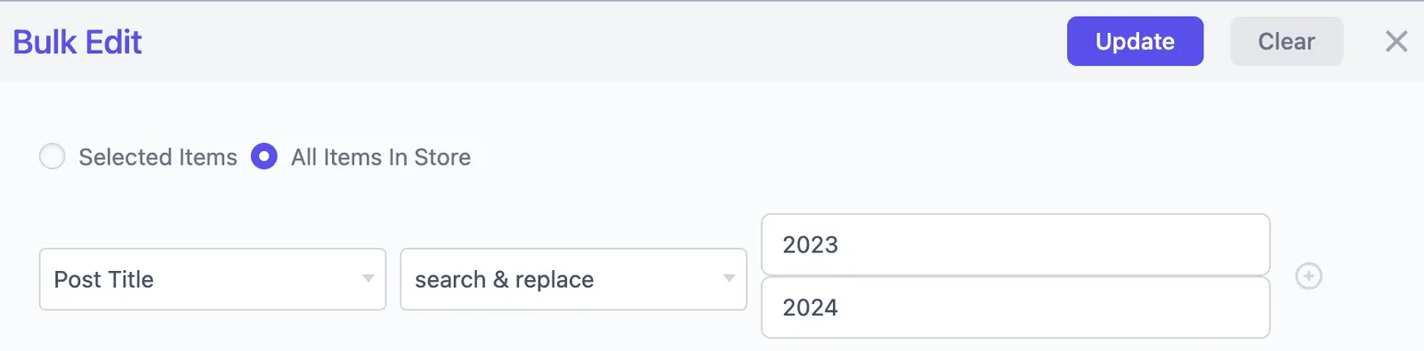 bulk edit post title using search and replace