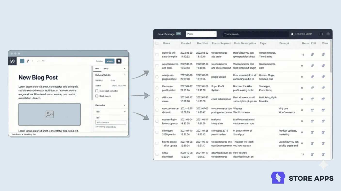 Smart Manager spreadsheet-style sheet editor for bulk editing WordPress posts
