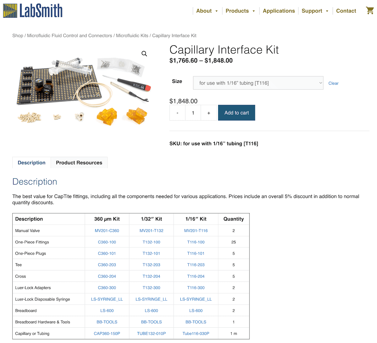 product kit with overall price created with Chained Products 