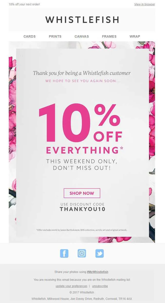 Repeat purchase coupons