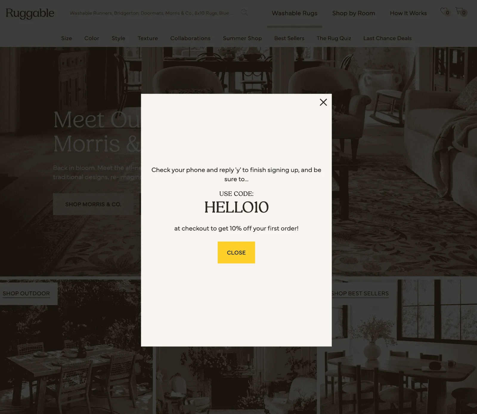 Welcome coupons