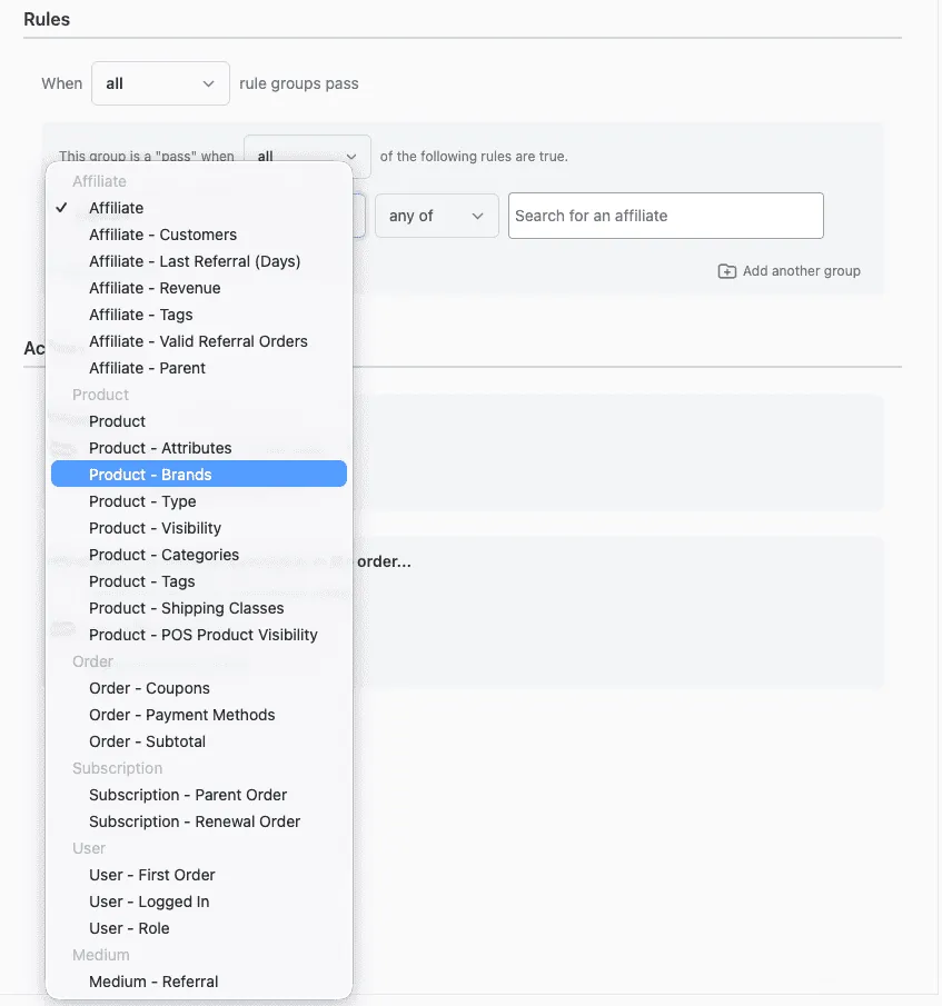 product taxonomy and other commission types