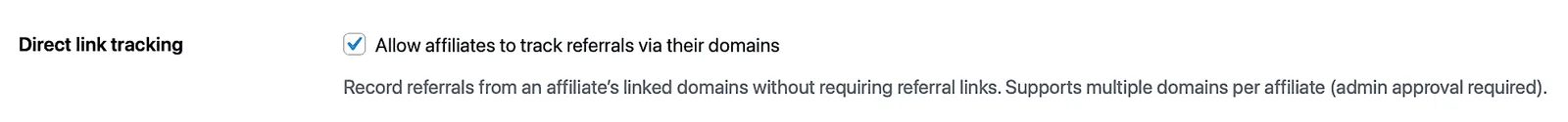direct link tracking setting