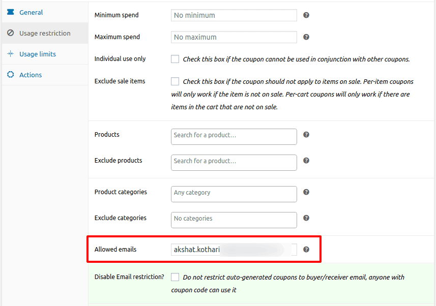 email-based Woo discount rules