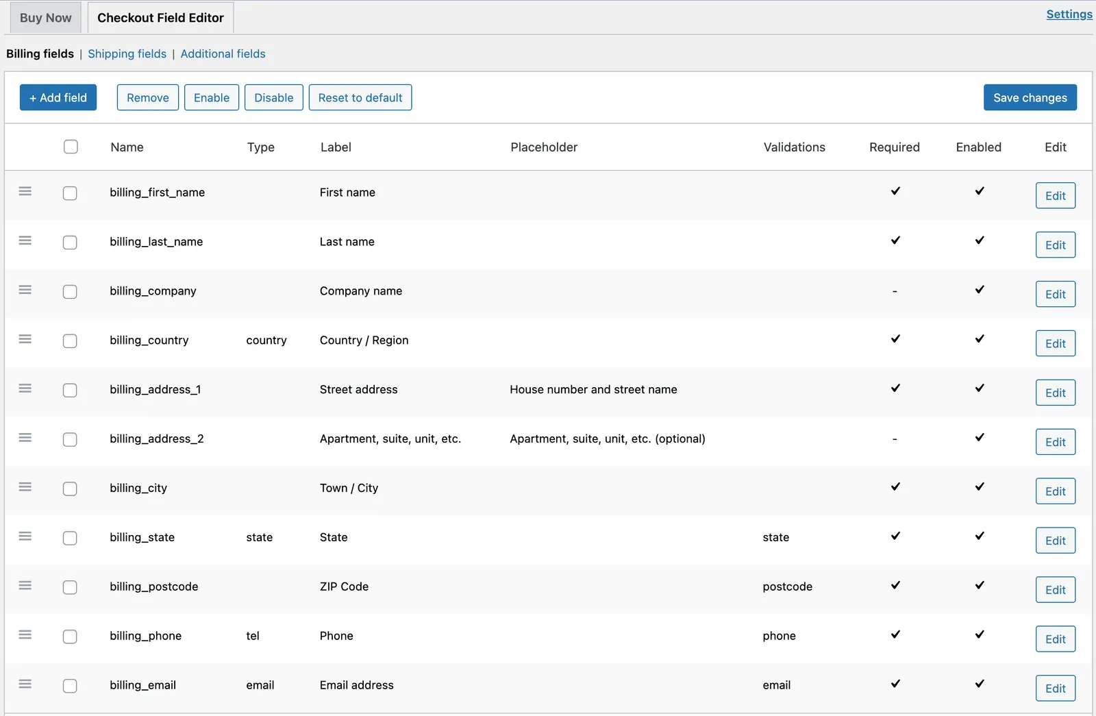 cashier checkout field editor for woocommerce plugin