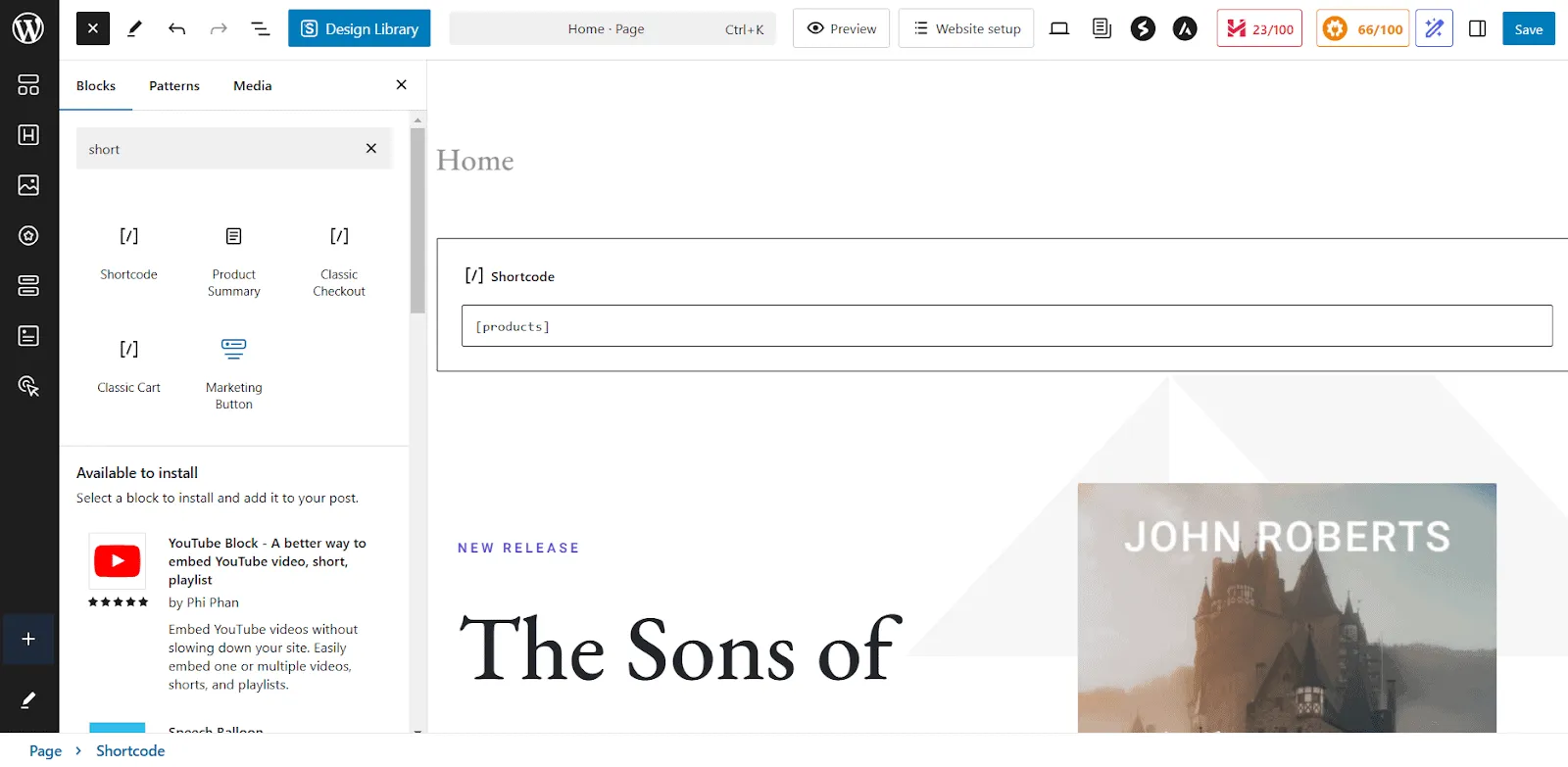 edit woocommerce shop design with shortcodes