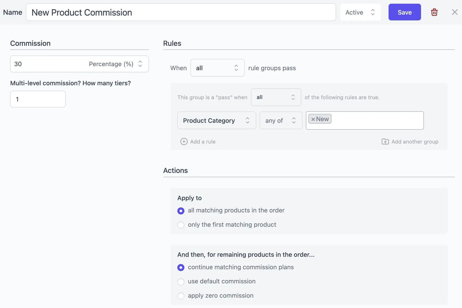 new customer commission plan
