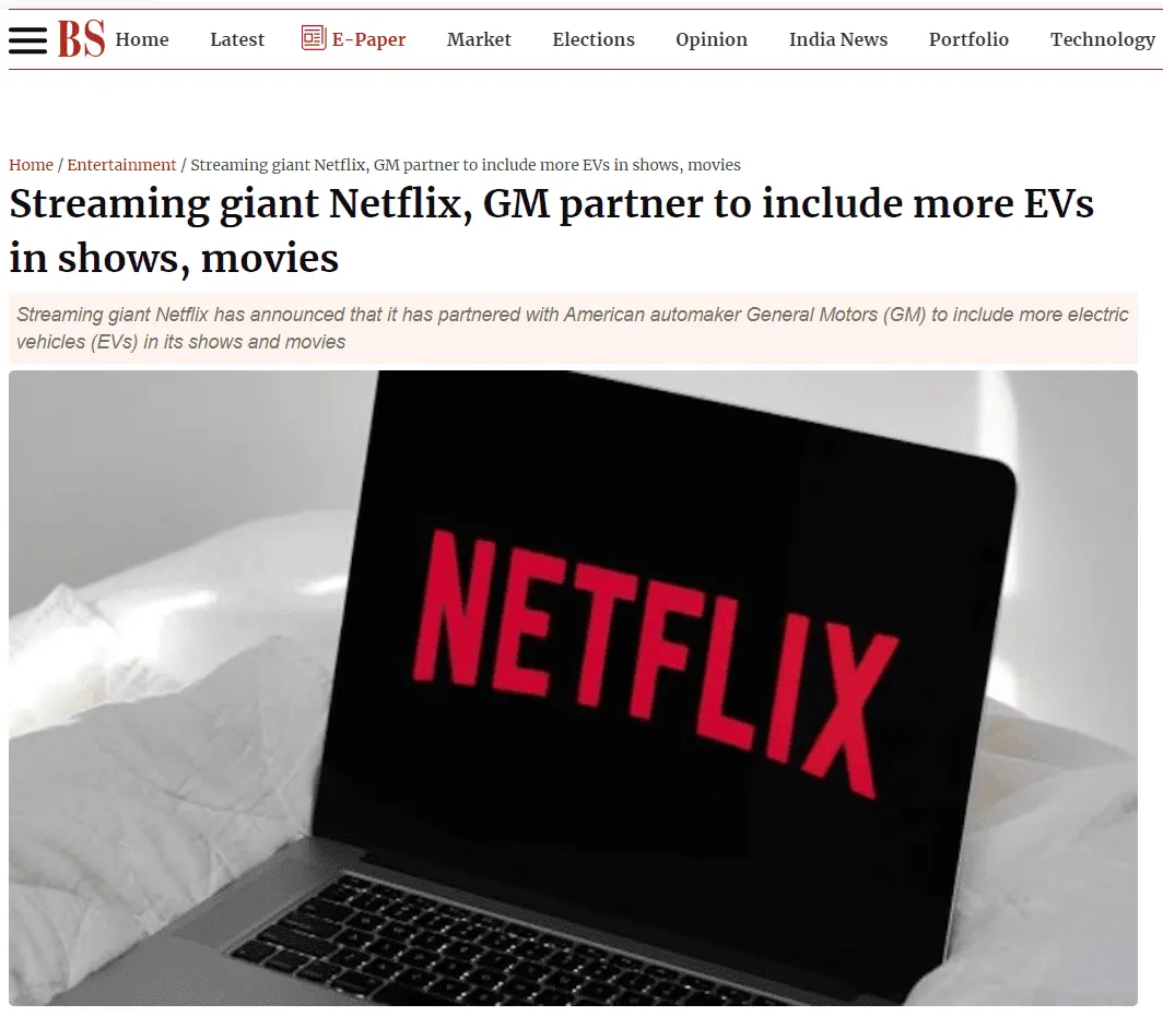 Netflix and General Motors content partnership strategy