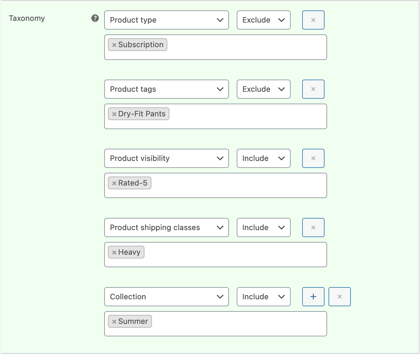 WooCommerce product taxonomy discount