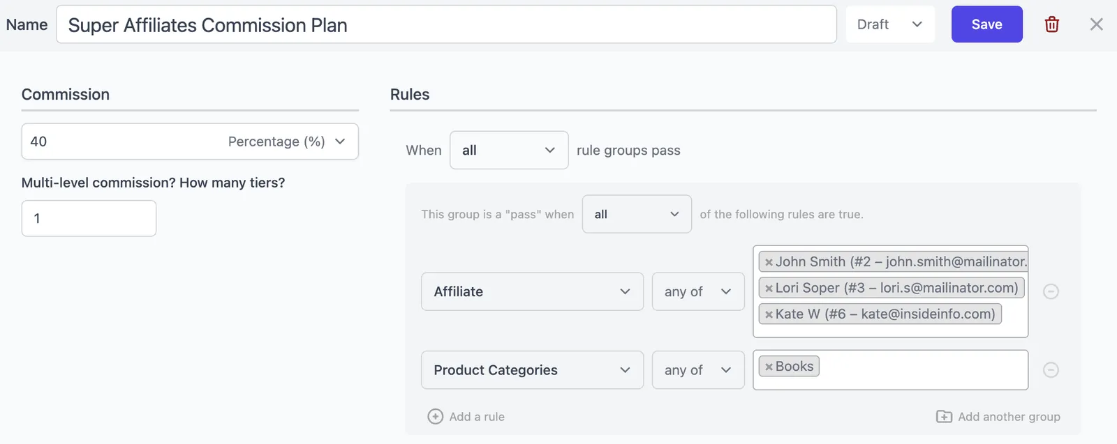 super affiliates commission plan
