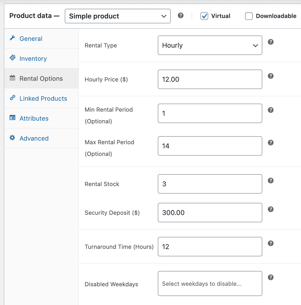 configuring car as vehicle rental product