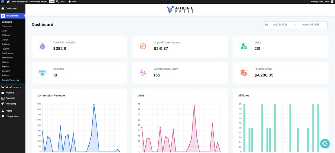 AffiliatePress-dashboard