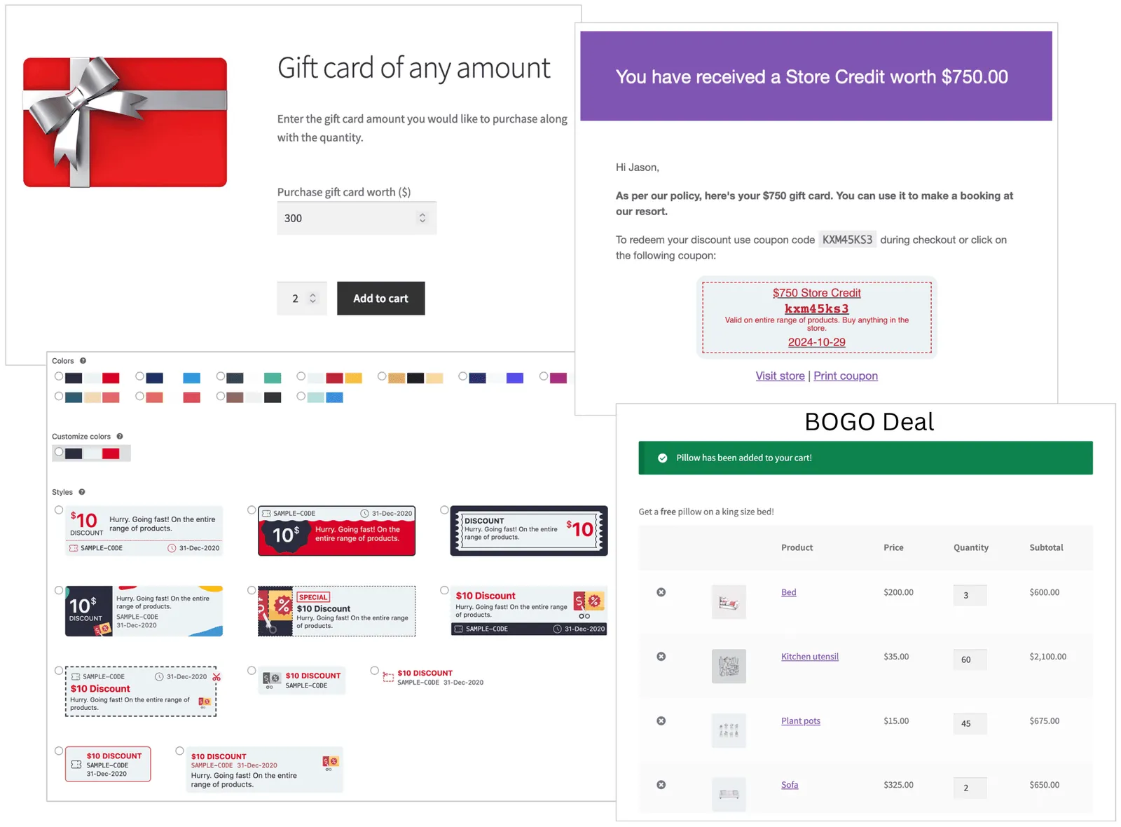 Smart Coupons features for WooCommerce black friday