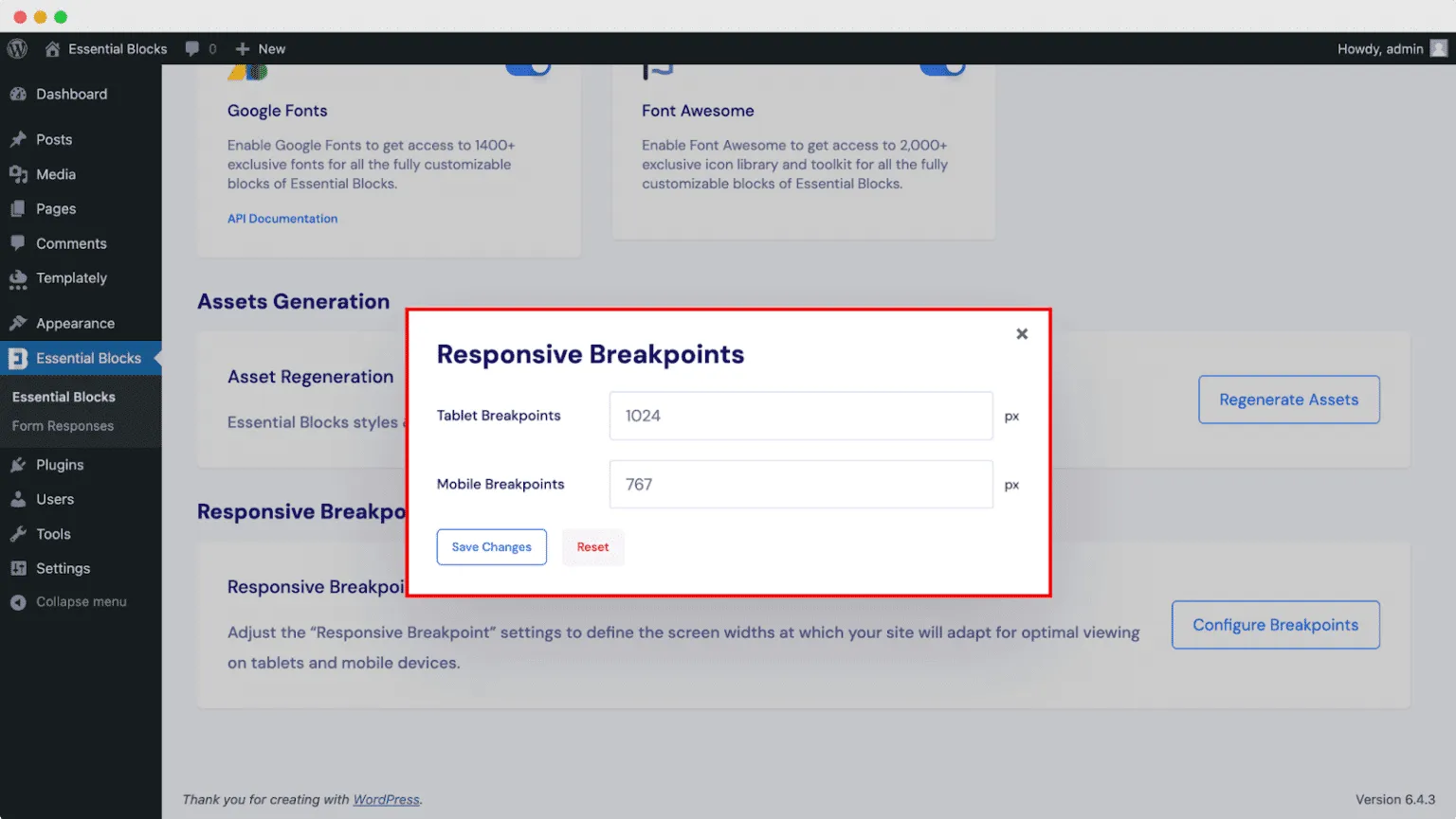 mobile responsiveness settings