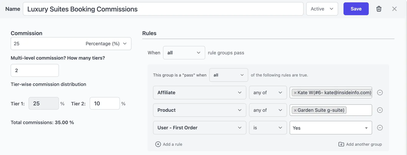 commission plan for hotel bookings