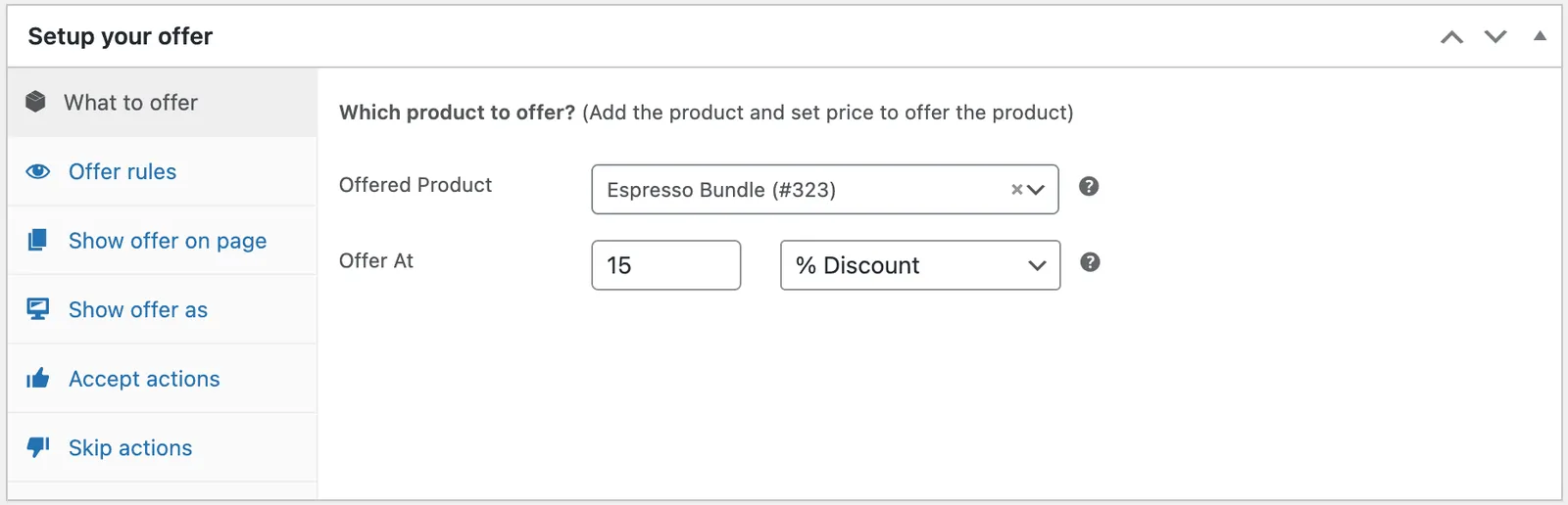 select cart upsell product at discount
