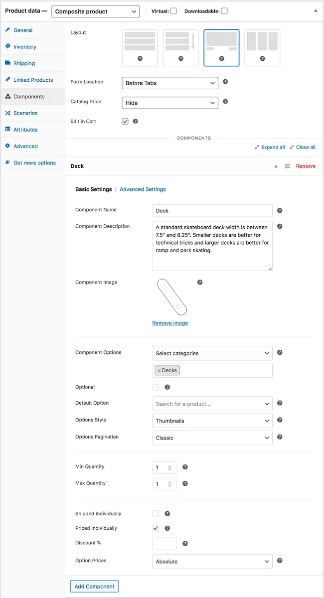 creating WooCommerce composite products