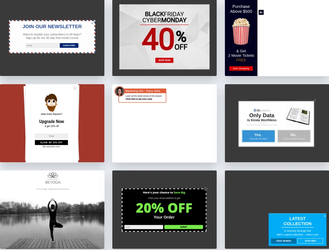 popup optin campaigns