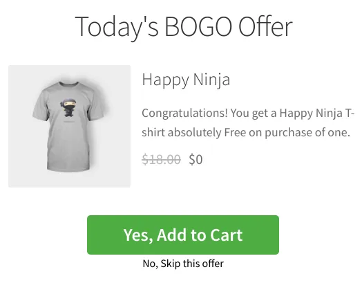 WooCommerce BOGO offer