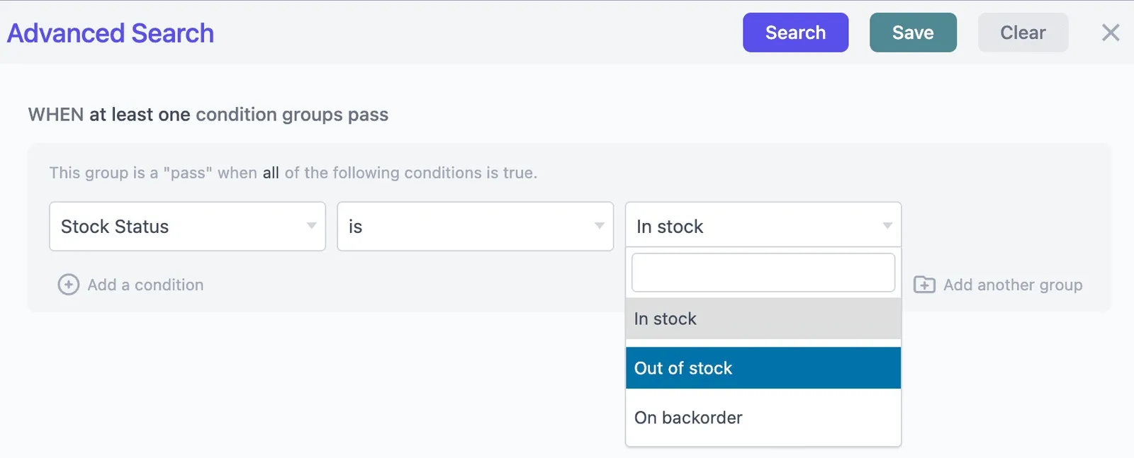 export out of stock products
