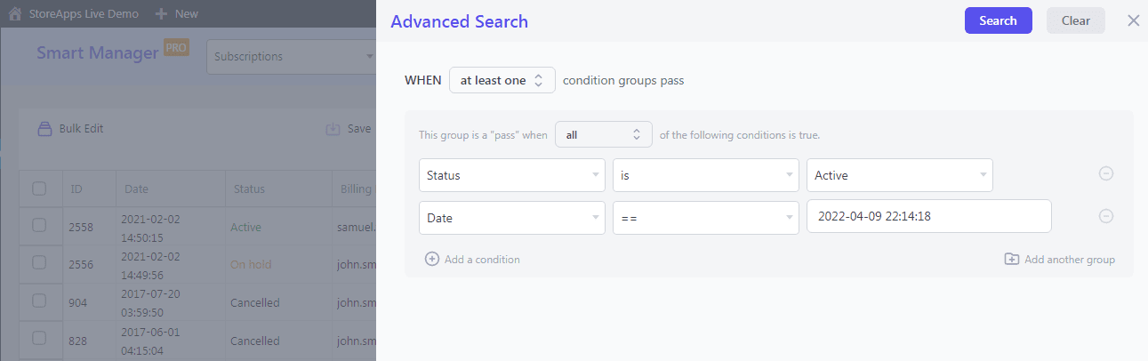 WooCommerce export subscriptions