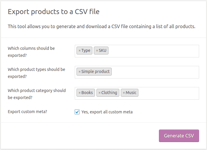WooCommerce export without a plugin