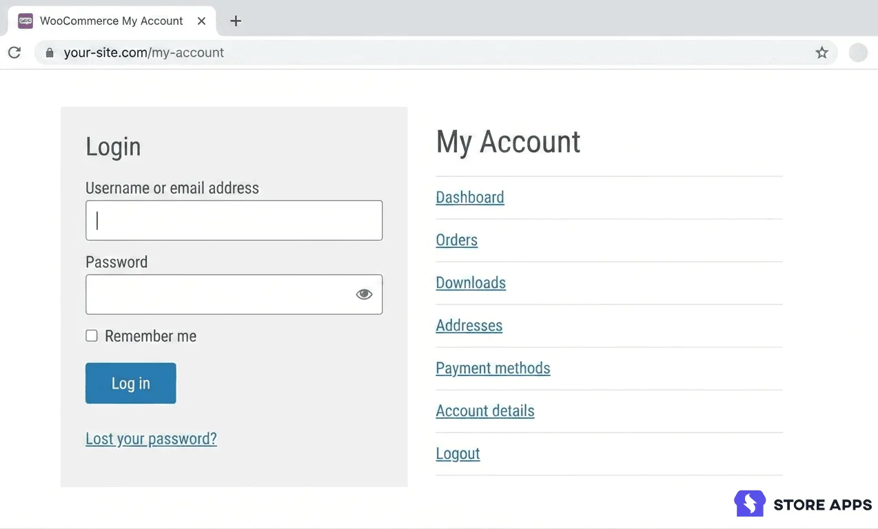  My Account page