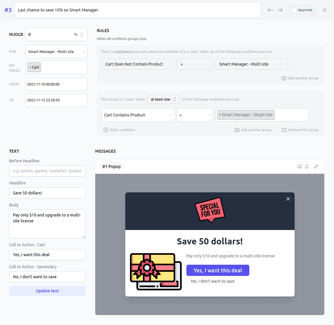 automated upsell campaign