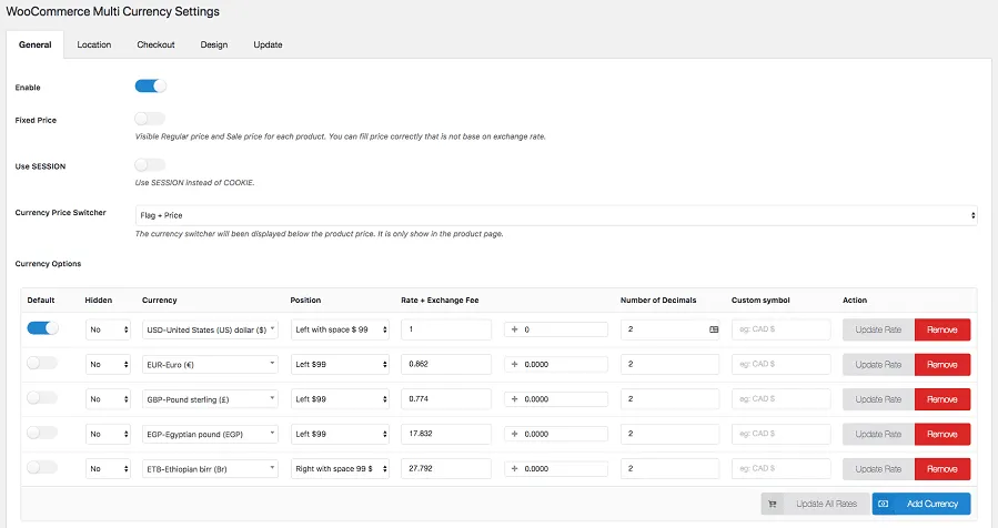 curcy - woocommerce multi-currency - currency switcher