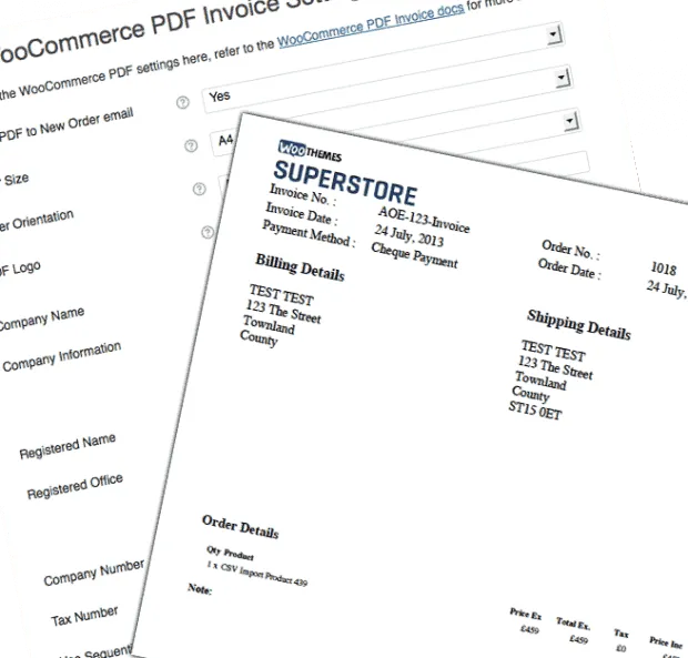 PDF Invoices plugin WooCommerce