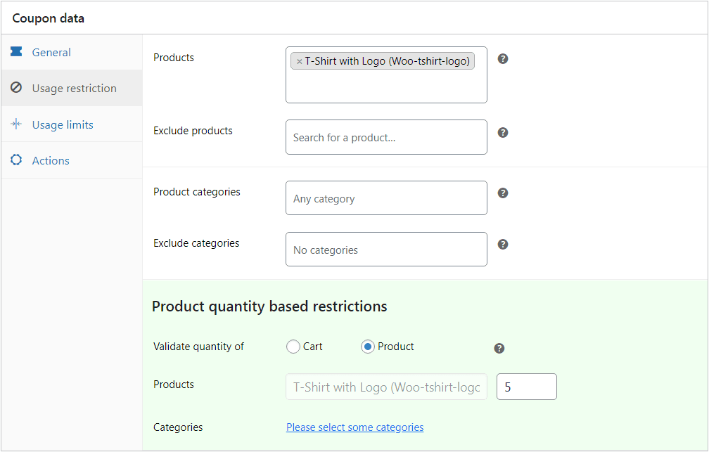 product specific discount setting
