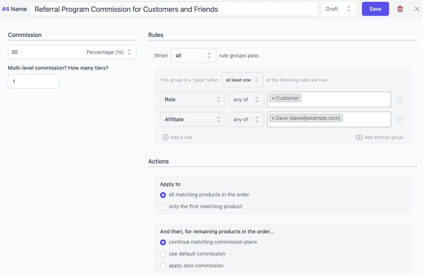 WooCommerce referral program commission setup