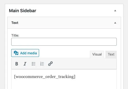 adding shortcode using widget