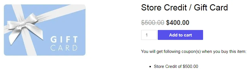 Discounted store credit