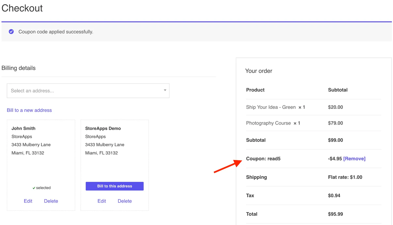 tiered pricing coupon auto applied at checkout