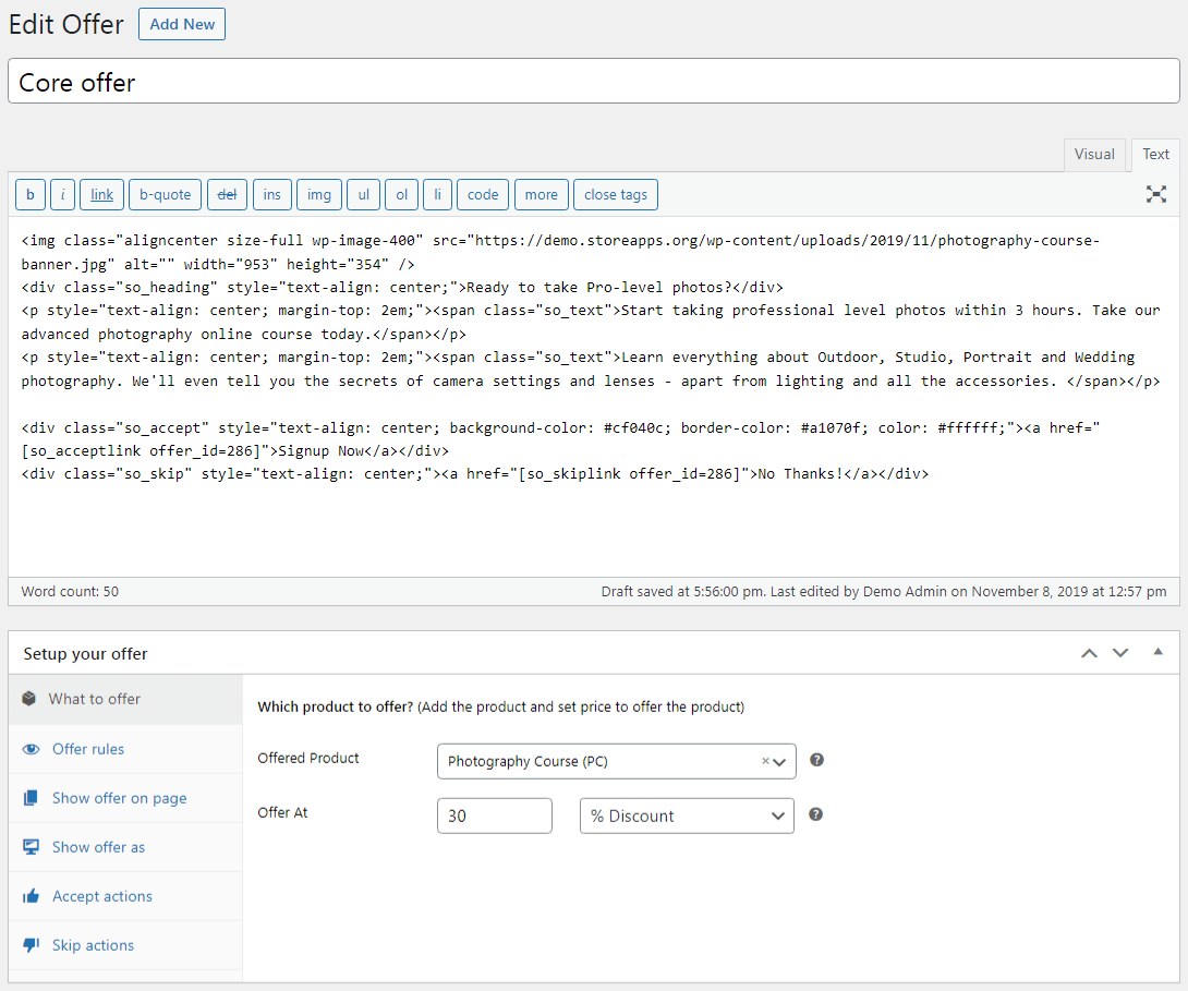 core offer description