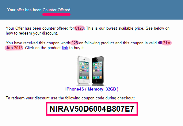 What happens when an offer is not accepted