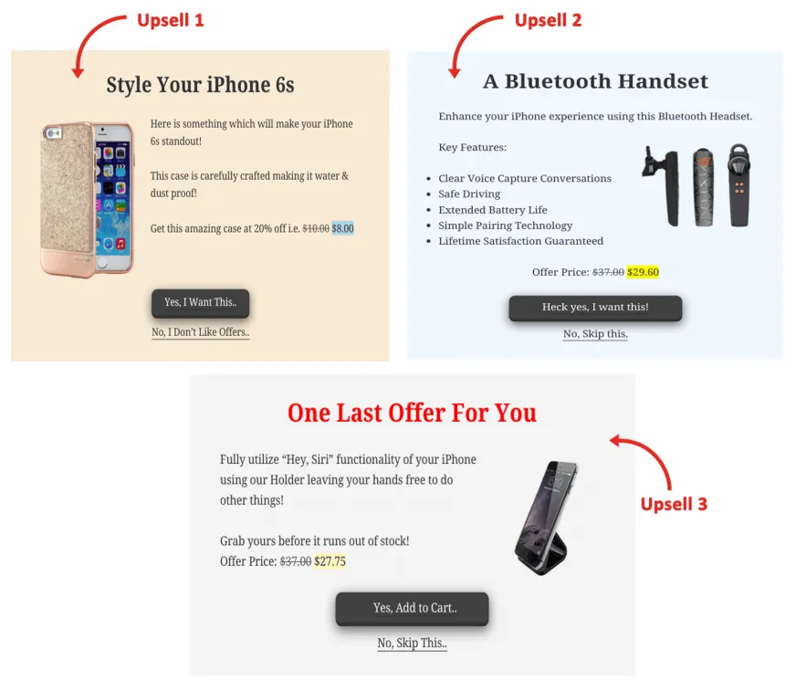 Upsell / Downsell