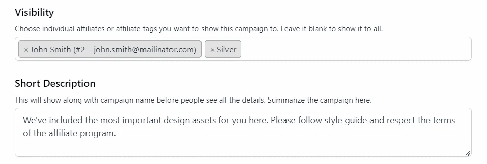 restrict marketing campaign by affiliate and affiliate group