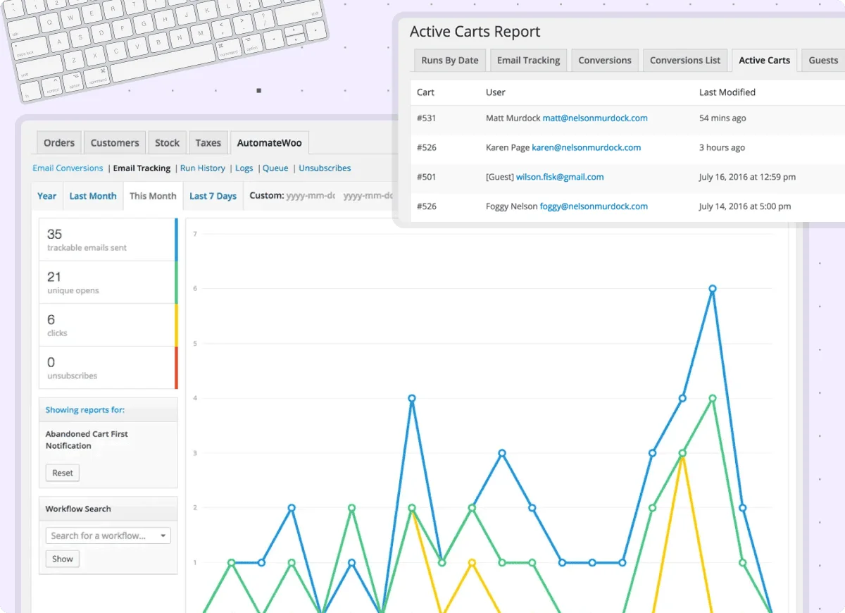 AutomateWoo reporting