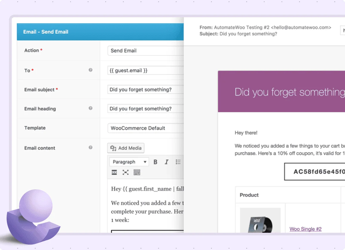 AutomateWoo cart recovery emails