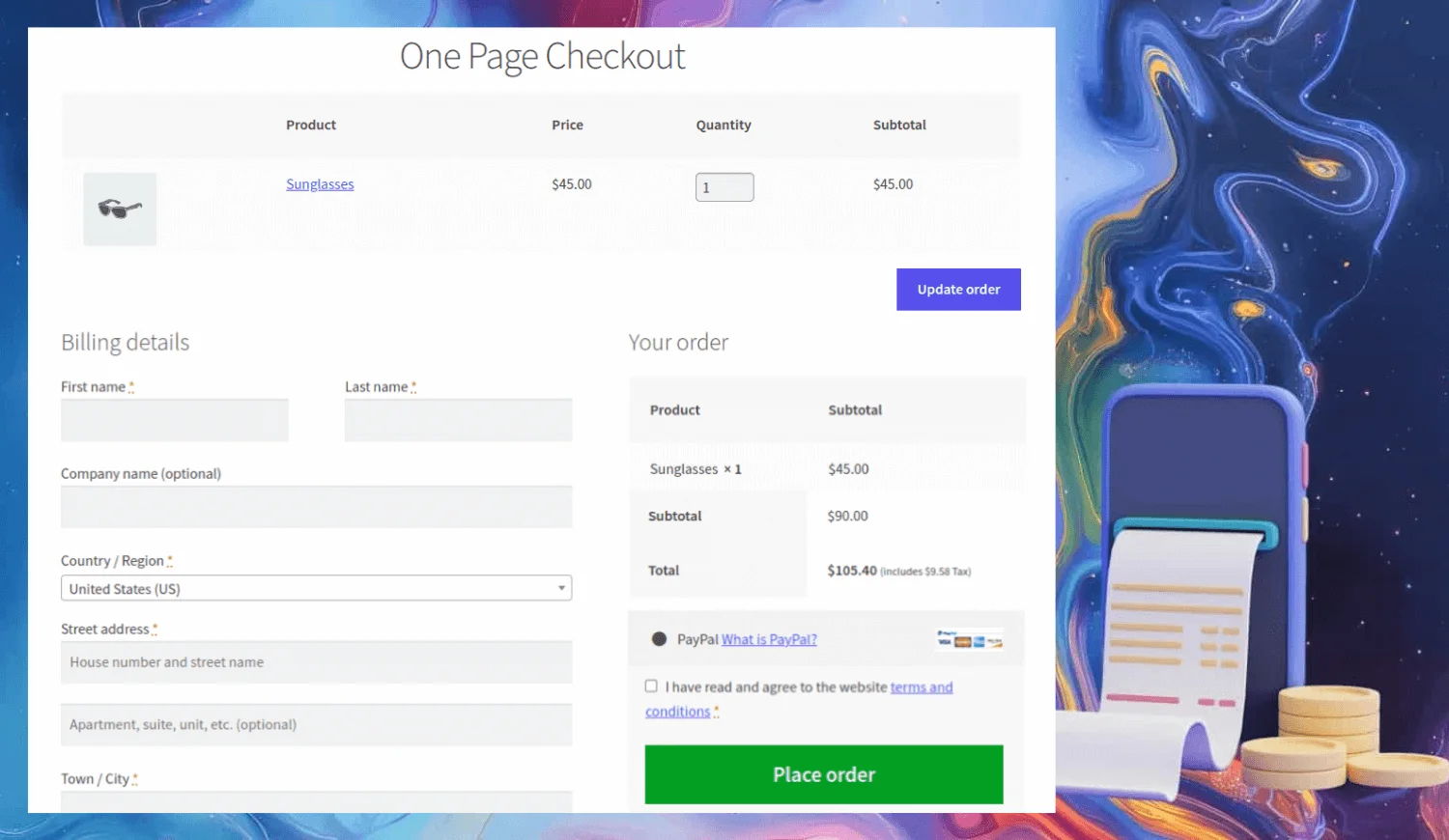 one page checkout woocommerce plugin cashier