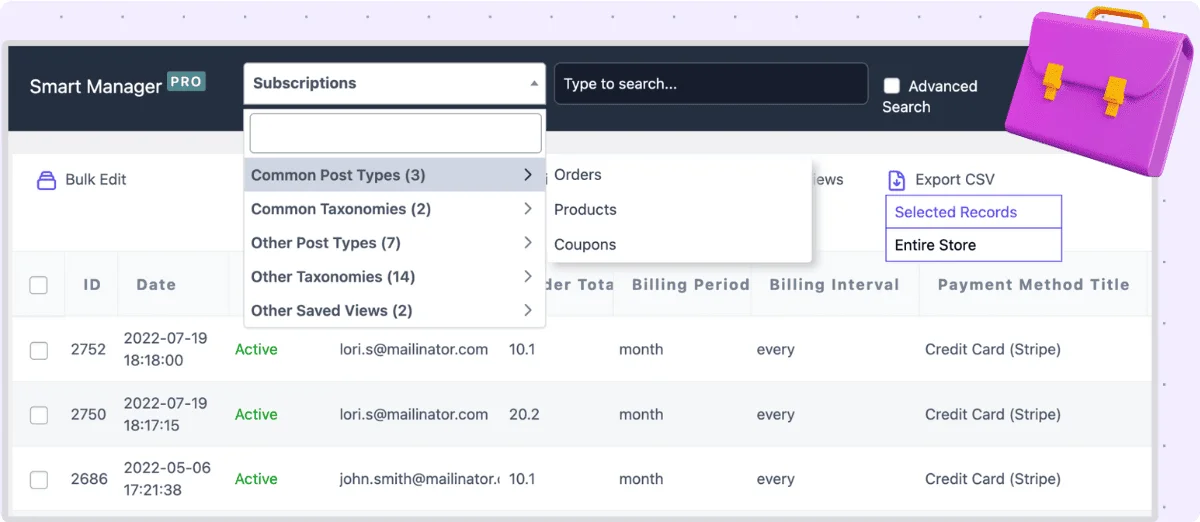 export all WordPress post types