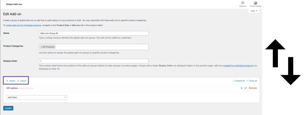 import export addons