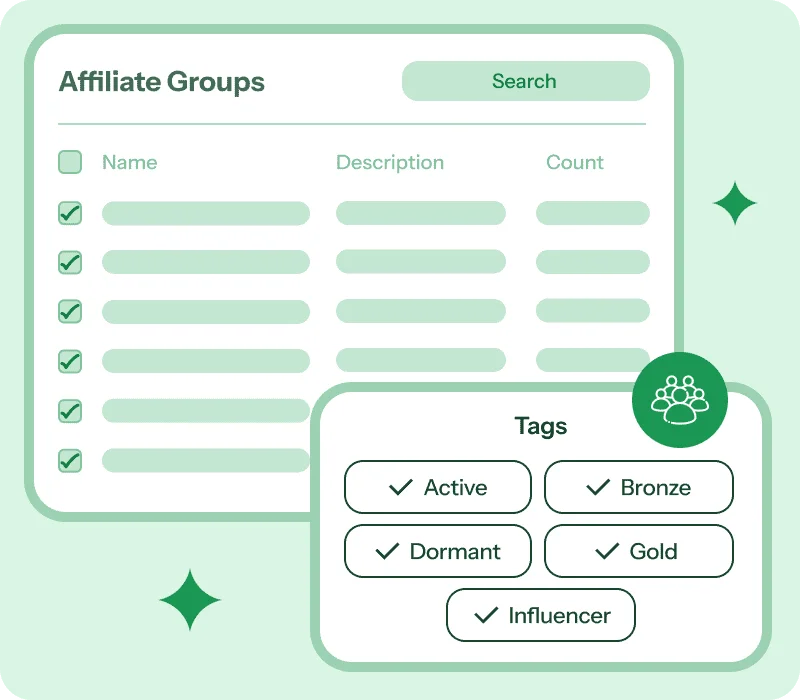 affiliate for woocommerce affiliate groups tags search filters
