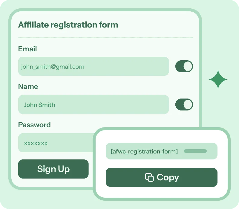 affiliate for woocommerce registration form