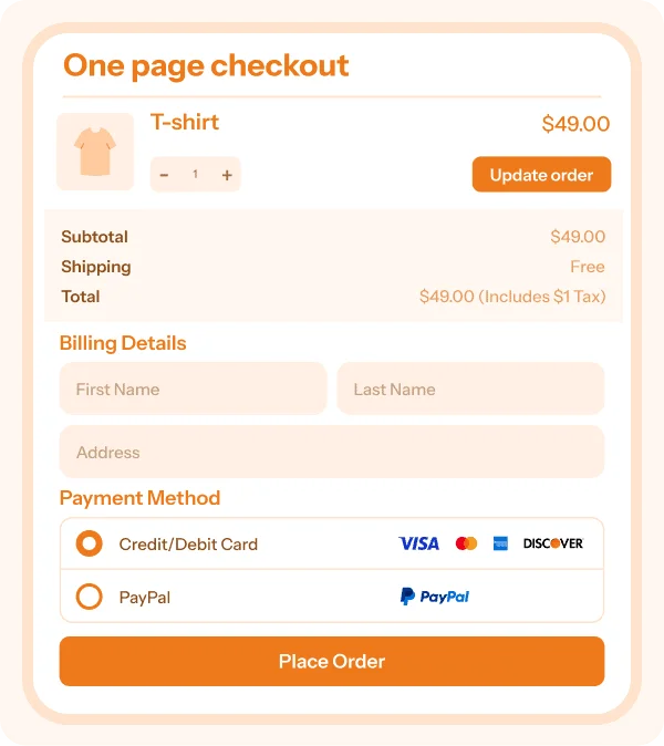 StoreApps Cashier one page checkout 