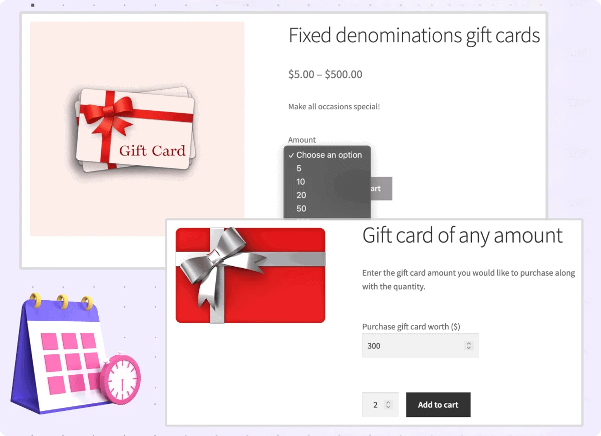 advanced WooCommerce gift cards